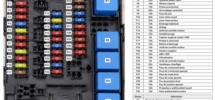 Dacia Duster – Fusibles, relais et boîte à fusibles : schéma complet et localisation Dacia Duster – Fusibles, relais et boîte à fusibles : schéma complet et localisation