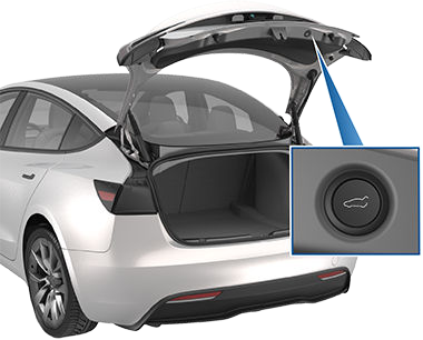 A button on the underside of the trunk with an image of a car with a its trunk open