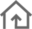 a house with an arrow inside