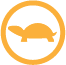 Amber turtle icon within a circle