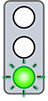 Blinking green traffic light