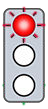 Blinking red traffic light