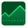 Icon of green jagged line with dots underneath