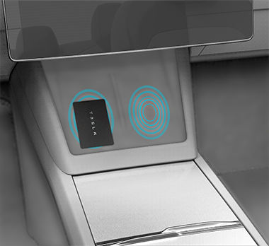 Key card with concentric circles on center console