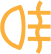 orange headlight icon with a wavy line