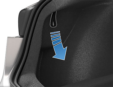 release cable with an arrow pointing down.