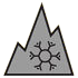 Snowflake within a mountain symbol