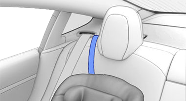 Strap running over outside of head support