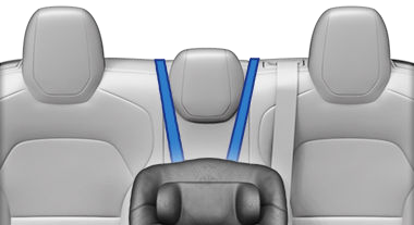 Straps running up on both sides of the center seat