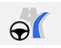 The Navigate on Autopilot icon with a steering wheel when it is not active