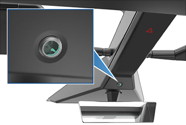 The overhead console with a zoom box on the cabin camera