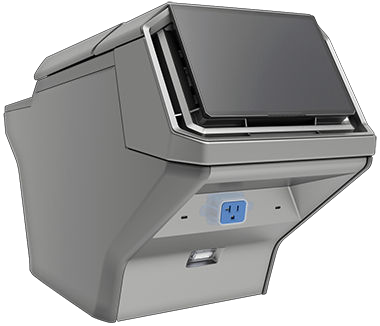 The rear of center console showing the location of the power outlet
