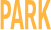 The word PARK in amber