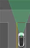 Vehicle approaching end of the T-junction and slows down to a stop