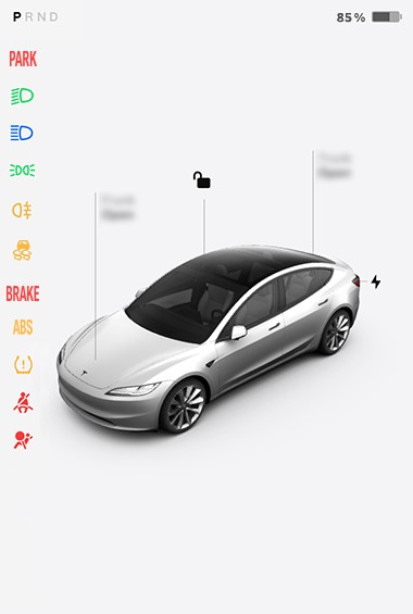 Vehicle touchscreen with icons